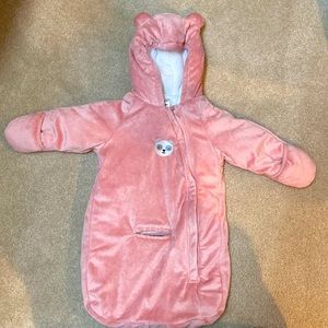 Carters 0-6 M snow suit; pink; never used